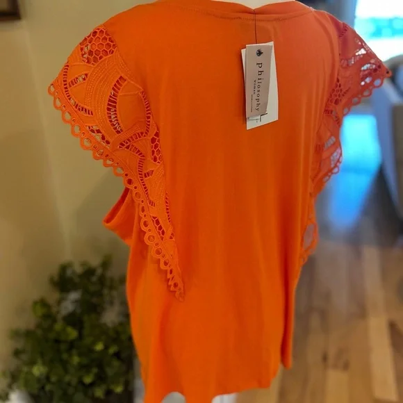NWT Philosophy Woman Sleeveless Lace Sleeve Women's Top - Picture 8 of 9